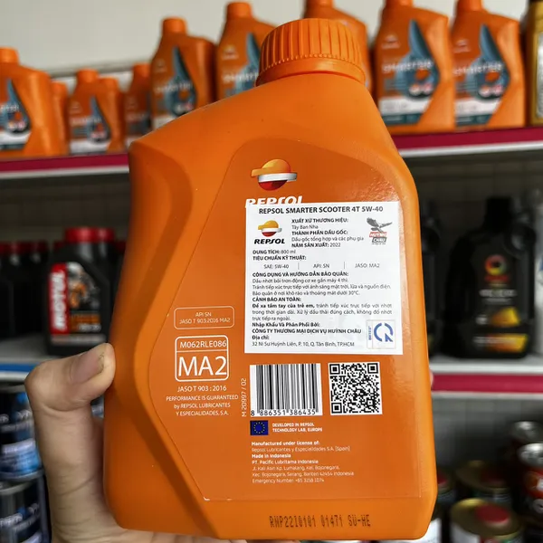 Nhớt Repsol Scooter Smarter 5w40 0.8L (nhớt Repsol cho xe tay ga)