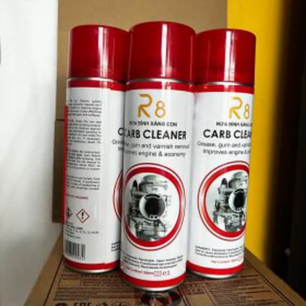 Chai Xịt Xúc Rửa Bình Xăng Con, Họng Xăng, Bộ chế hòa khí, Sục Rửa Cặn Bẩn siêu sạch R8 CARD CLEANER 500ml