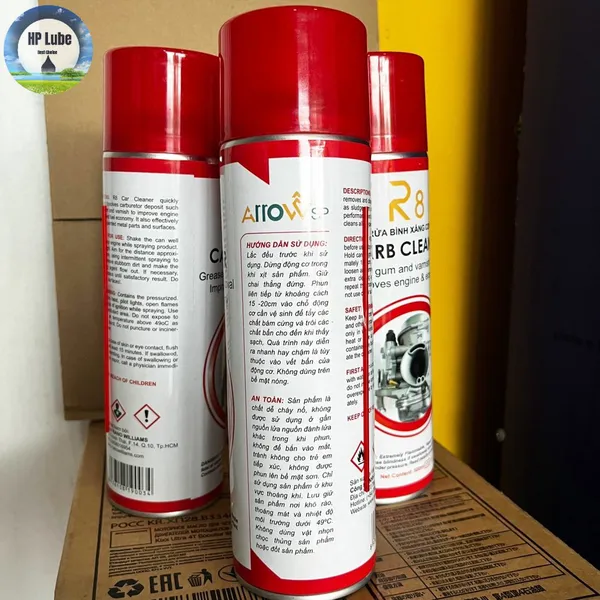 Chai Xịt Xúc Rửa Bình Xăng Con, Họng Xăng, Bộ chế hòa khí, Sục Rửa Cặn Bẩn siêu sạch R8 CARD CLEANER 500ml