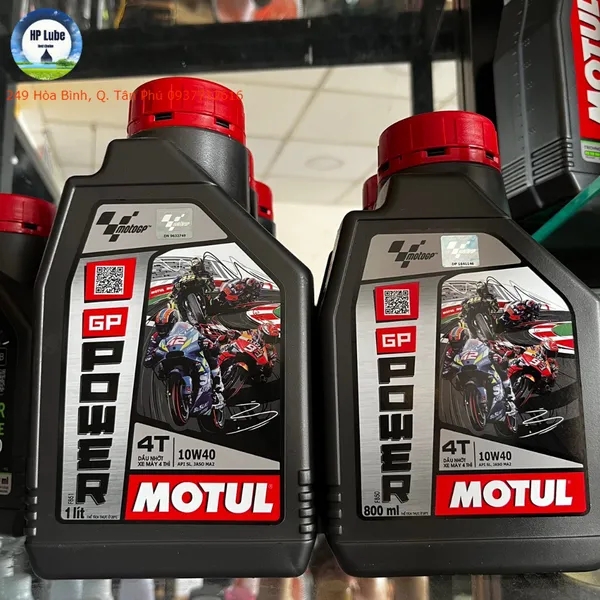 Nhớt Motul GP Power 4T 10W40 0.8L dành cho xe số, tay côn