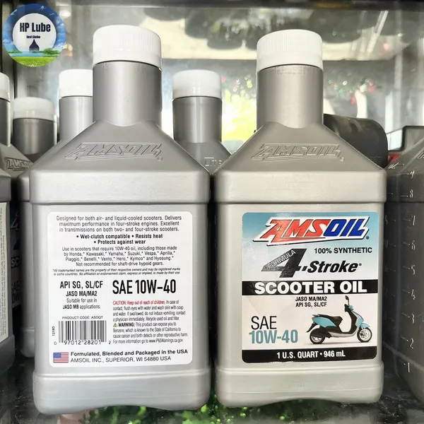 Nhớt Amsoil Xe Tay Ga Full Synthetic Scooter 10w40 946ml
