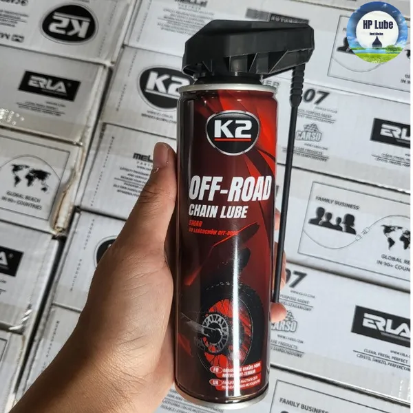 Chai Xịt Bảo Dưỡng Sên K2 Chain Lube Offroad - 250mL Bôi Trơn Chống Kêu Rít Nhập Khẩu Ba Lan