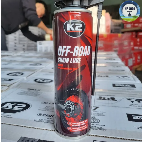 Chai Xịt Bảo Dưỡng Sên K2 Chain Lube Offroad - 250mL Bôi Trơn Chống Kêu Rít Nhập Khẩu Ba Lan