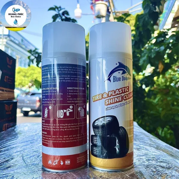 Chai Xịt Phục Hồi Nhựa Nhám Và Làm Bóng Lốp Xe BZ TIRE SHINE Blue Dolphin 450ml