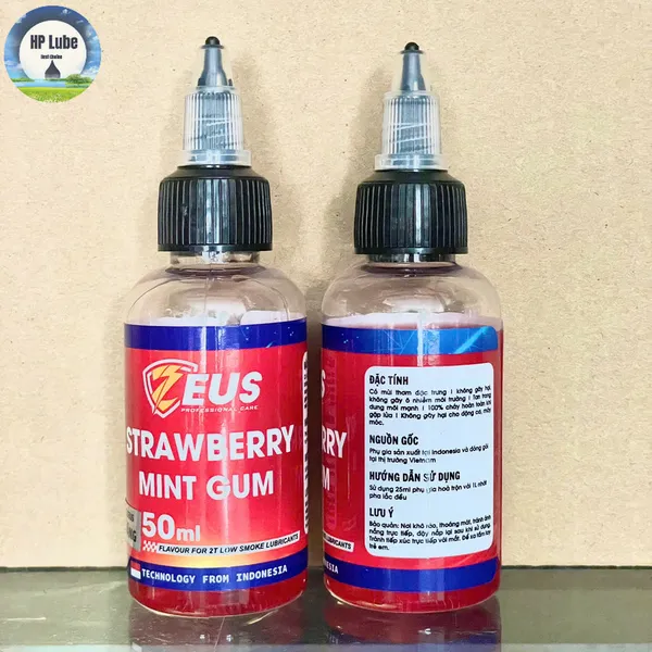 Tinh Dầu Mùi Thơm Nhớt Xe 2 Thì 2T Zeus Hương Dâu Chai 50ml Pha Cho Tất Cả Các Loại Nhớt 2 Thì