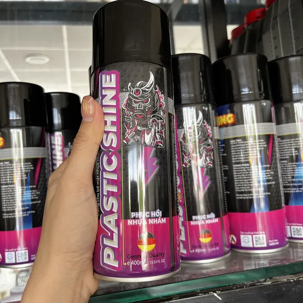 Chai xịt phục hồi nhựa nhám, nhựa đen, dưỡng đen làm mới nhựa nhám Sprayking Plastic Shine 400ml