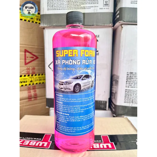 Xà Bông Rửa Xe Super Foam 1L Rửa Xe Máy, Ô Tô Làm Sạch Nhanh, Sáng Bóng, Bảo Vệ Lớp Sơn Xe