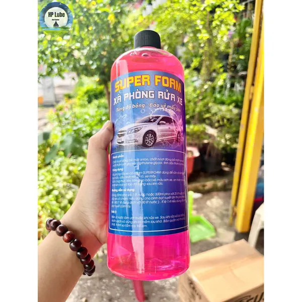 Xà Bông Rửa Xe Super Foam 1L Rửa Xe Máy, Ô Tô Làm Sạch Nhanh, Sáng Bóng, Bảo Vệ Lớp Sơn Xe