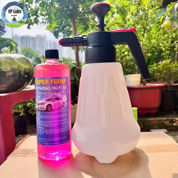 Xà Bông Rửa Xe Super Foam 1L Rửa Xe Máy, Ô Tô Làm Sạch Nhanh, Sáng Bóng, Bảo Vệ Lớp Sơn Xe