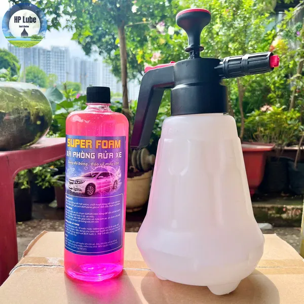 Xà Bông Rửa Xe Super Foam 1L Rửa Xe Máy, Ô Tô Làm Sạch Nhanh, Sáng Bóng, Bảo Vệ Lớp Sơn Xe