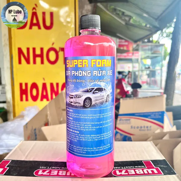 Xà Bông Rửa Xe Super Foam 1L Rửa Xe Máy, Ô Tô Làm Sạch Nhanh, Sáng Bóng, Bảo Vệ Lớp Sơn Xe