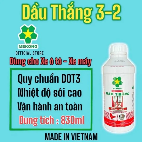 Dầu Thắng Phanh Đĩa Xe Máy Ô Tô MEKONG VH 3-2 830 ml Cho Xe Máy Ô Tô