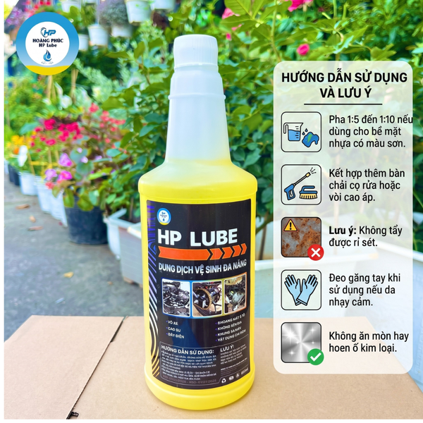 Chai Tẩy Rửa Đa Năng HP Lube 1L Rửa Full Xe, Vệ Sinh Nhông Sên Dĩa, Lốc Máy, Dàn Áo, Tẩy Sạch Dầu Nhớt, Bụi Bẩn