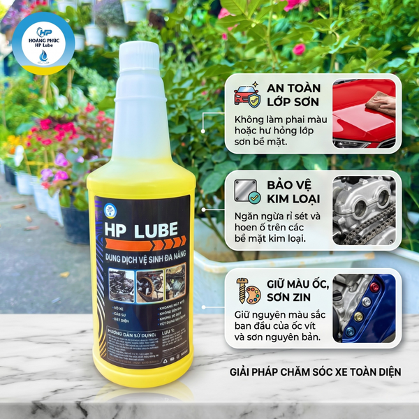 Chai Tẩy Rửa Đa Năng HP Lube 1L Rửa Full Xe, Vệ Sinh Nhông Sên Dĩa, Lốc Máy, Dàn Áo, Tẩy Sạch Dầu Nhớt, Bụi Bẩn
