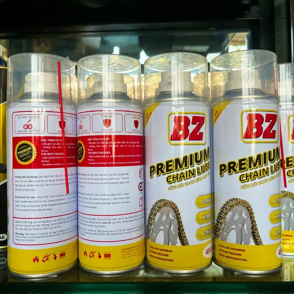 Dưỡng sên BZ Cao Cấp PREMIUM Chainlube Chai 200ml bôi trơn tốt, chống văng cho mọi loại xe