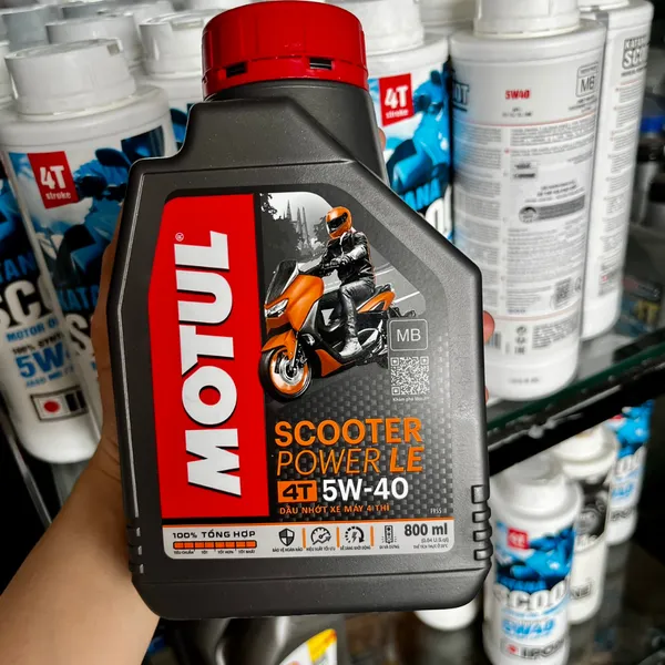 Nhớt Xe Tay Ga Motul Scooter Power LE 5W40 0.8L Kèm Nhớt Lap Motul 120ml Chính Hãng Cao Cấp