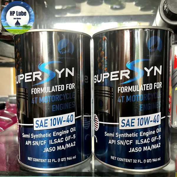Sỉ 1 Thùng Nhớt Super SYN 10w40 cho Xe Ga 946ml 12 chai, Nguyên liệu nhập khẩu từ Mỹ- Cam Kết chính hãng