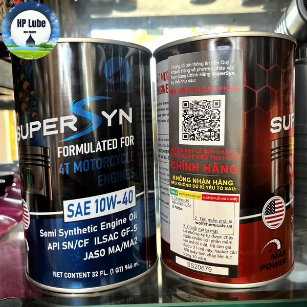 Sỉ 1 Thùng Nhớt Super SYN 10w40 cho Xe Ga 946ml 12 chai, Nguyên liệu nhập khẩu từ Mỹ- Cam Kết chính hãng