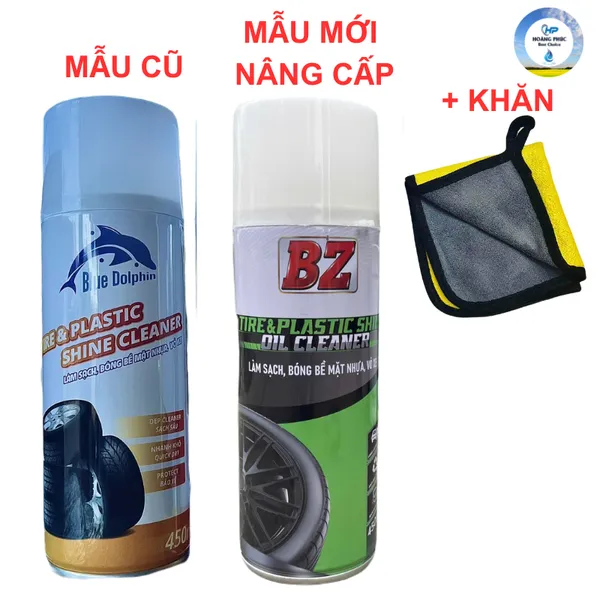 Chai Xịt Phục Hồi Nhựa Nhám Và Làm Bóng Lốp Xe BZ TIRE SHINE Blue Dolphin 450ml