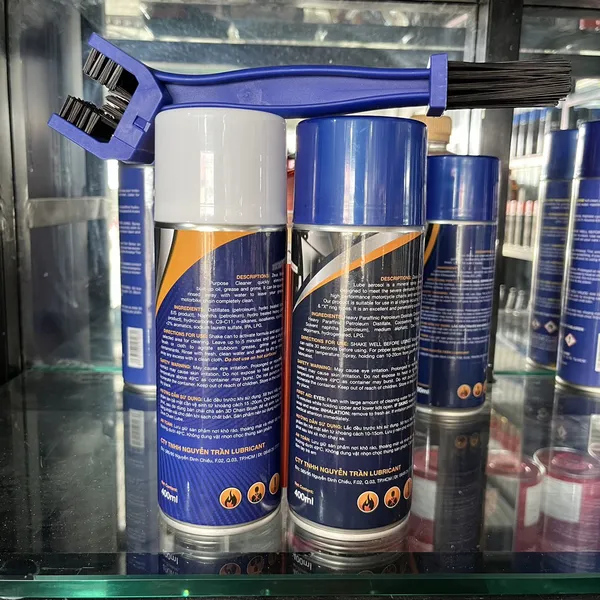Combo Rửa Sên Dưỡng Sên Xe Máy Zeus 400ml Kèm Bàn Chải Chà Sên 3D