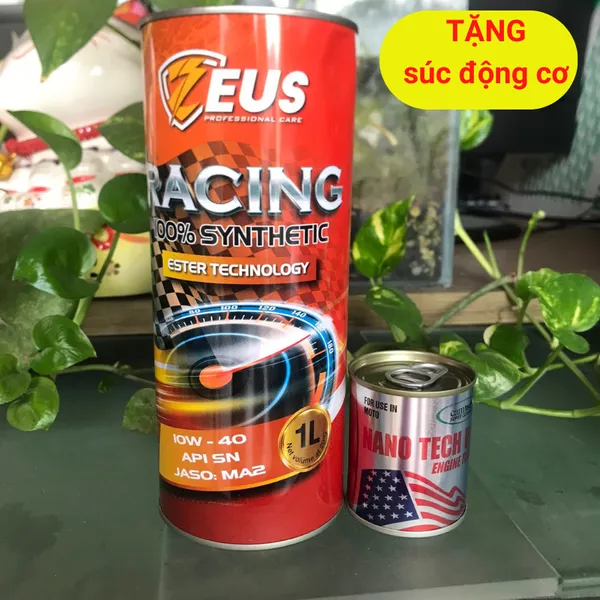 Nhớt Full Tổng Hợp Zeus Racing 10w40 Ester 1L dành cho xe số