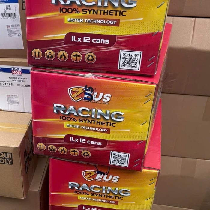 Mua Sỉ Thùng  12 Lon Nhớt Full Tổng Hợp Zeus Racing 10w40 Ester 1L Cho Xe Số, Xe Côn