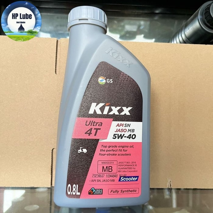 Nhớt Kixx Xe Tay Ga  Full Tổng Hợp  5W40 Chai 0.8L Chính Hãng Nhập Khẩu Hàn Quốc