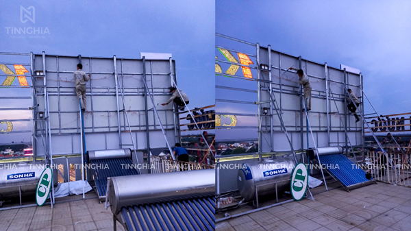 Nhận thi công bảng hiệu chữ nổi tòa nhà trên cao tại Bình Dương