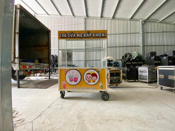 Dán Decal Xe Trà Sữa + Chữ Nổi Quảng Cáo Thu Hút