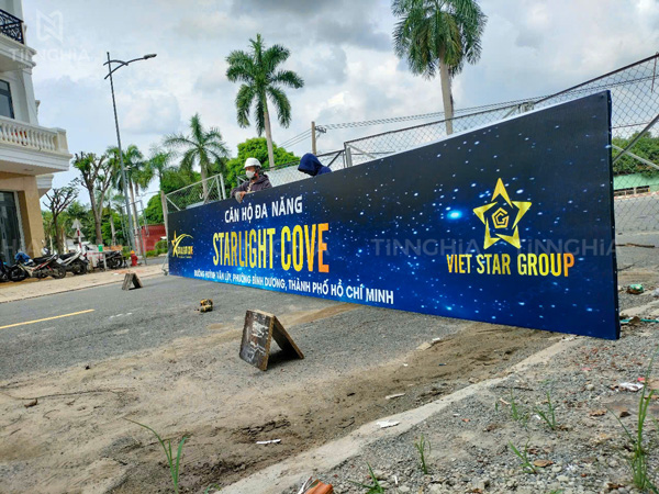 Thi công căng bạt hàng rào dự án công trình