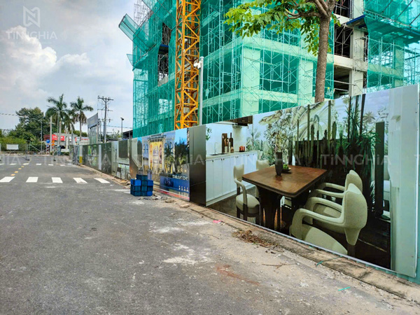 Làm bạt hoarding hàng rào công trình dự án chung cư Hoàng Khôi Phú Chánh