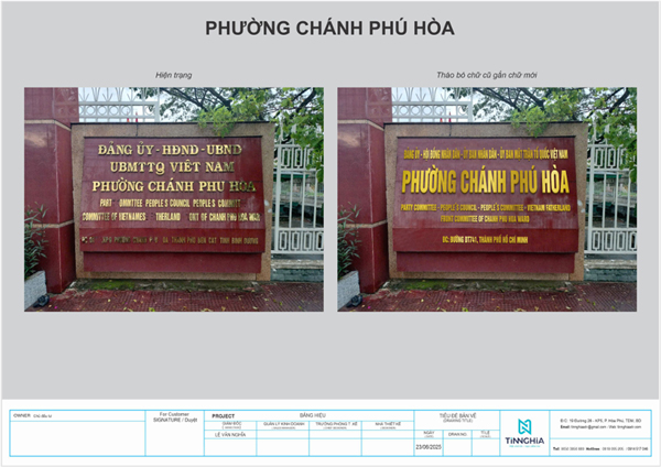 THAY BẢNG HIỆU TRỤ SỞ TPHCM THEO PHƯỜNG XÃ MỚI