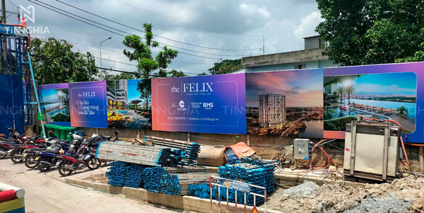 Thi Công Hàng Rào Công Trình Căng Bạt Cho Dự Án The Felix Thuận An