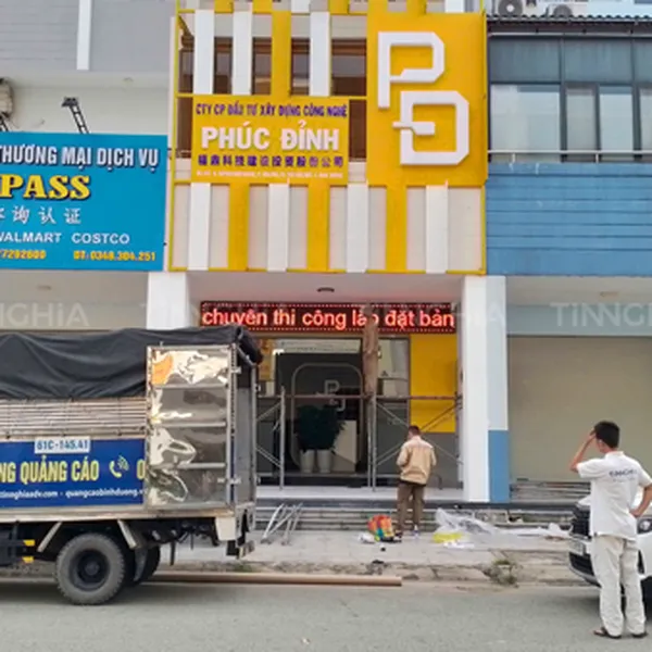 BẢNG ĐÈN LED QUẢNG CÁO DĨ AN | LÀM BIỂN LED GIÁ RẺ
