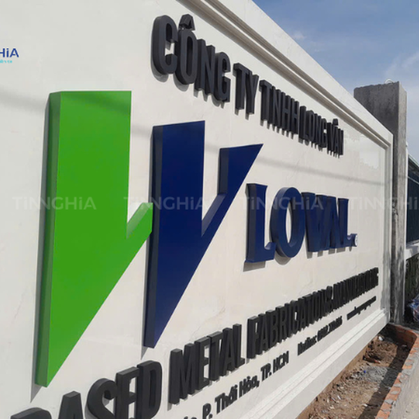 HOÀN THIỆN BẢNG HIỆU ĐÁ CHỮ INOX CÔNG TY LONG VÂN