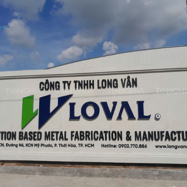 HOÀN THIỆN BẢNG HIỆU ĐÁ CHỮ INOX CÔNG TY LONG VÂN