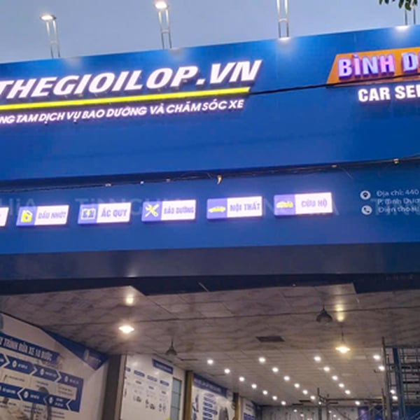 BIỂN QUẢNG CÁO TRUNG TÂM CHĂM SÓC XE BÌNH DƯƠNG - THẾ GIỚI LỐP