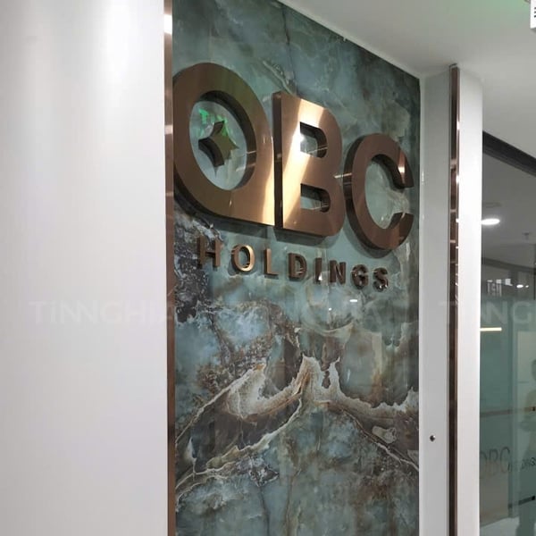 CHỮ NỔI INOX HỒNG XƯỚC SANG TRỌNG CHO DOANH NGHIỆP | OBC TOWER