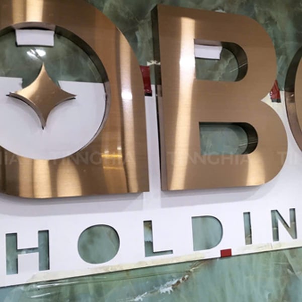 CHỮ NỔI INOX HỒNG XƯỚC SANG TRỌNG CHO DOANH NGHIỆP | OBC TOWER