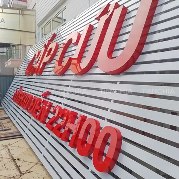 LÀM BẢNG QUẢNG CÁO BẾN CÁT BẰNG TÔN LAM | BIỂN HIỆU THANH LAM TÔN