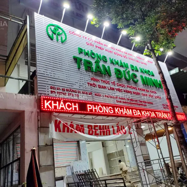 LÀM BẢNG QUẢNG CÁO BẾN CÁT BẰNG TÔN LAM | BIỂN HIỆU THANH LAM TÔN