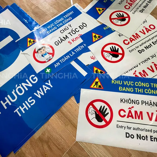 LÀM BIỂN BÁO THI CÔNG BẾN CÁT | BIỂN CẢNH BÁO CÔNG TRÌNH GIÁ RẺ