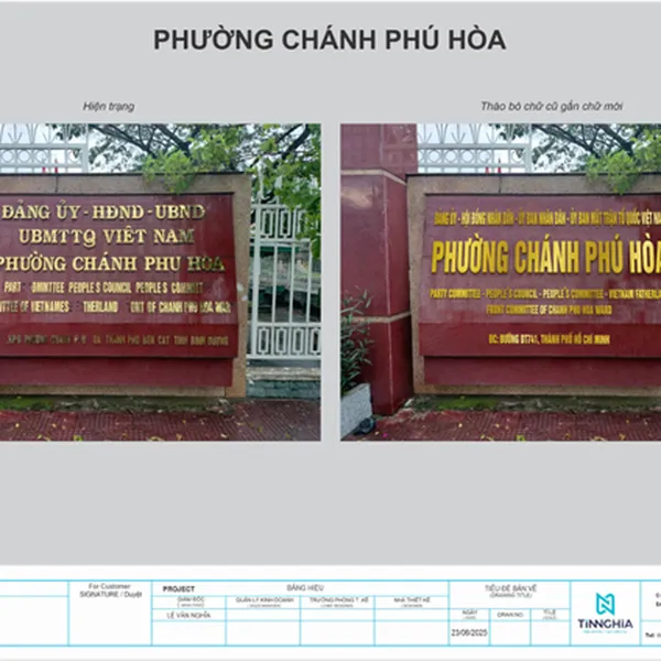 THAY BẢNG HIỆU TRỤ SỞ TPHCM THEO PHƯỜNG XÃ MỚI | Biển Chữ Nổi Inox Vàng, Inox Trắng Gương Đẹp