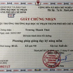 Đã hoàn thành khóa bồi dưỡng: PHƯƠNG PHÁP GIẢNG DẠY KỸ NĂNG MỀM