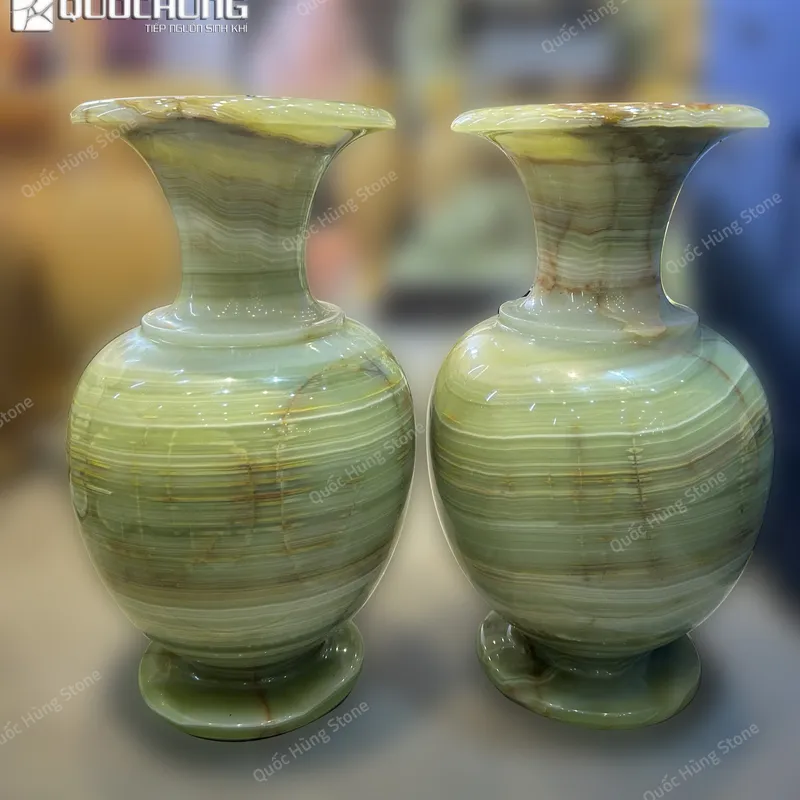 Cặp Lục Bình Ngọc Onyx Xanh