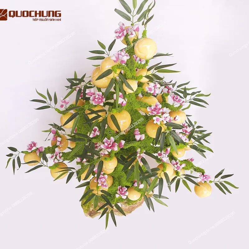 Cây Đào Ngọc Hoàng Long Cao Cấp 38 quả dáng Bonsai