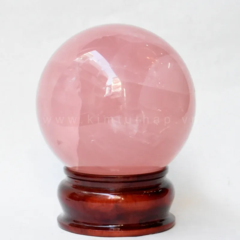 Quả cầu đá thạch anh hồng 1,2kg