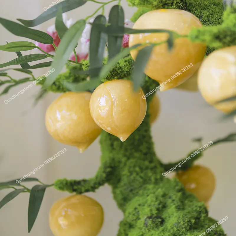 Cây Đào Đá Ngọc Hoàng Long 18 Quả– Quốc Hùng Stone