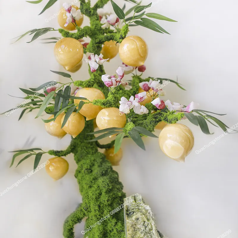 Cây Đào Đá Ngọc Hoàng Long 18 Quả– Quốc Hùng Stone