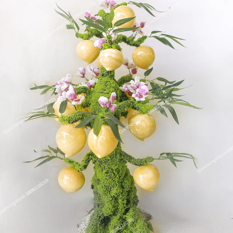 Cây Đào Đá Ngọc Hoàng Long 18 Quả– Quốc Hùng Stone